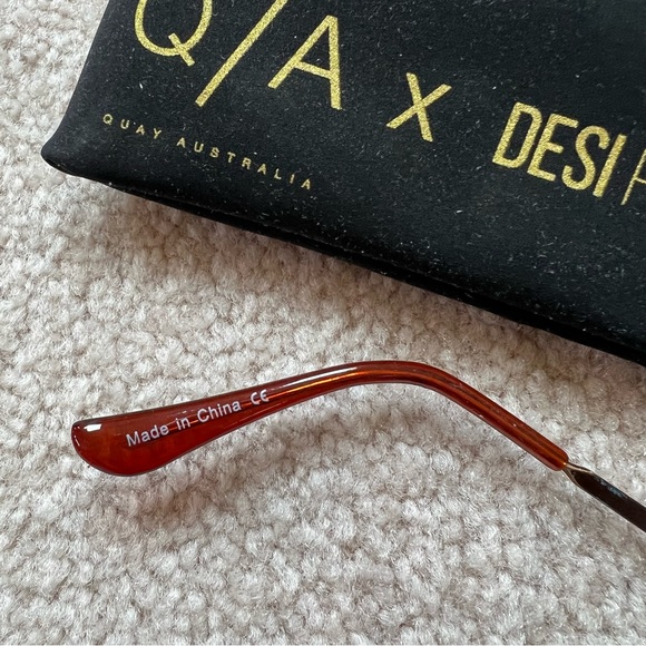 Quay Australia high key 62mm oversize aviator sunglasses quay x desi gold - Picture 9 of 12